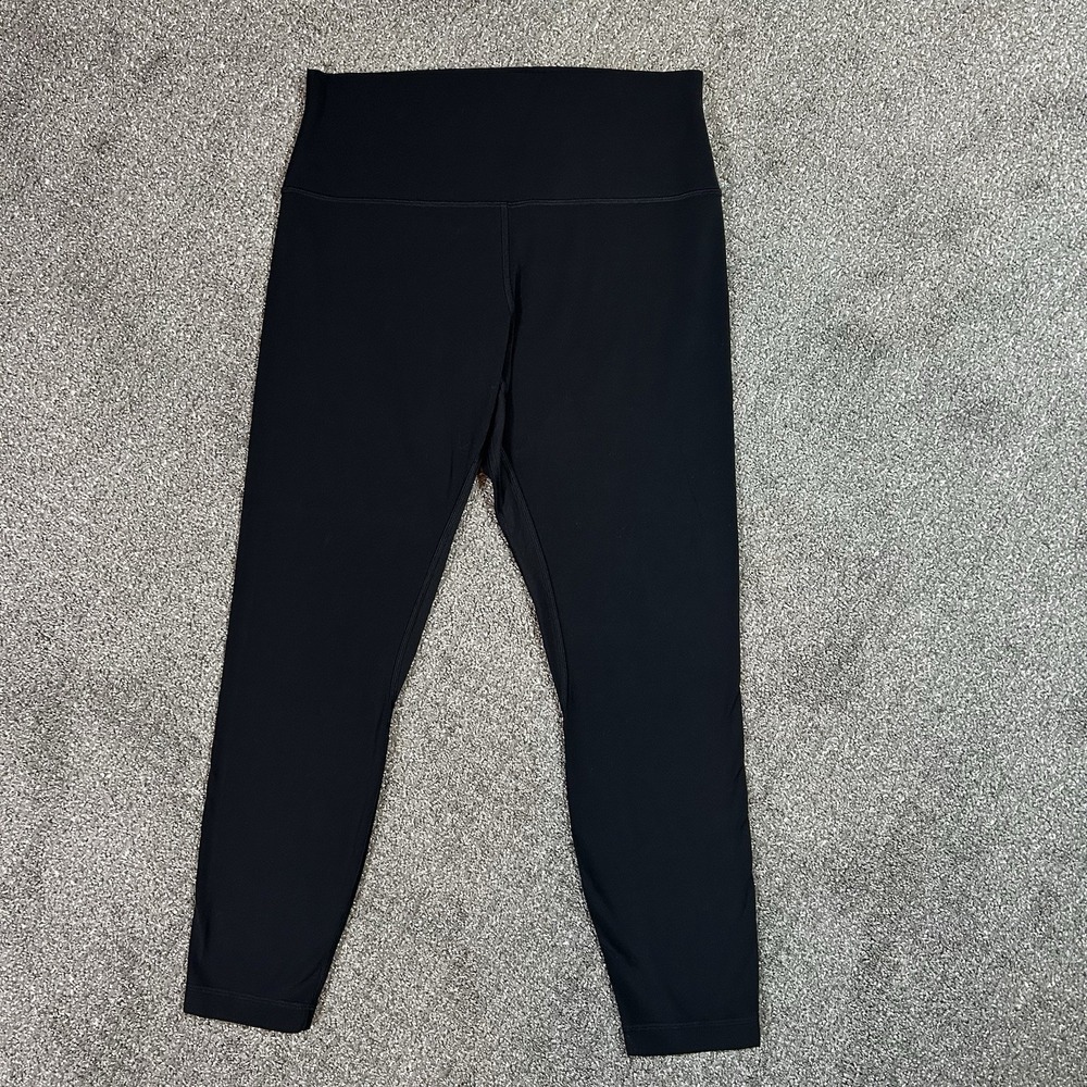 Lululemon Align Hi-Rise 25" Black Leggings Women's 12 Yoga Pants Athleisure EUC
